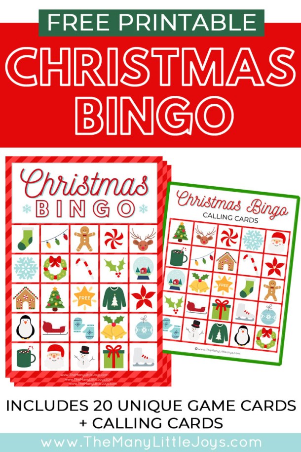 Christmas bingo cards printable free
